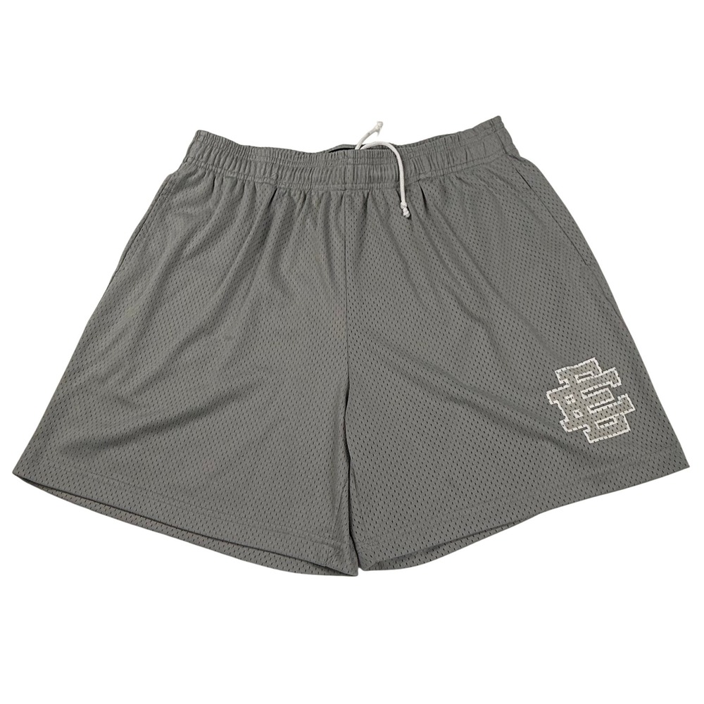 Eric Emanuel Basic Mesh Shorts Mens Large Grey EE Logo Streetwear Basketball
